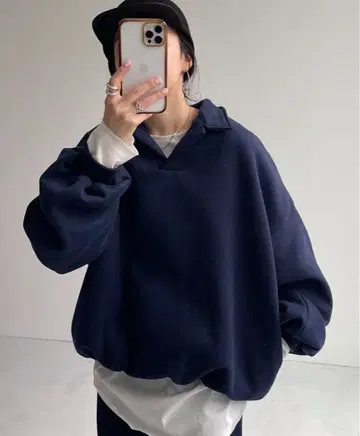 wee9s 오버 사이즈 볼륨 슬리브 맨투맨