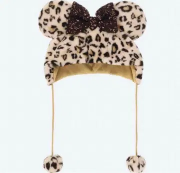 디즈니 팬 캡 레오파드 무늬 브라운