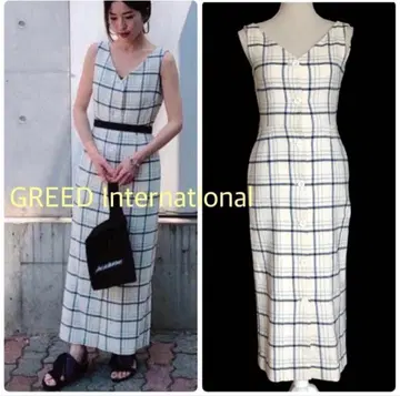 GREED 그 리드 인터내셔널 트위드 원피스 슬리브리스 S