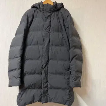 유니클로 L 사이즈 심리스 다운 코트 다운 자켓 그레이 남성용