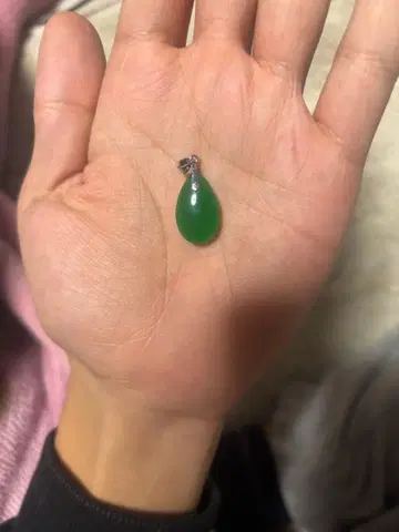 그린 컬러 펜던트와 체인 목걸이 세트