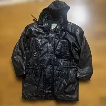 80'S PACHA 가죽 코트 가죽 자켓 블랙 M