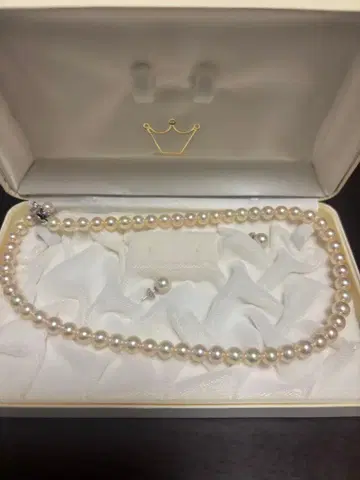 화이트 펄 목걸이.귀걸이 세트