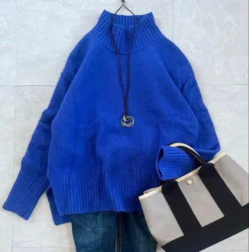 greenlabelrelaxing 세레니티 하이넥 니트 블루