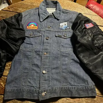 LIVONIA HOCKEY 로고 와펜 G 데님 자켓 네이비 L 사이즈