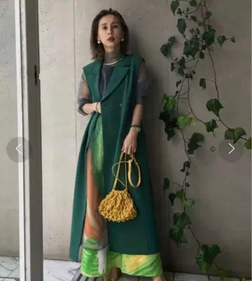 LONG VEST SET SHEER DRESS