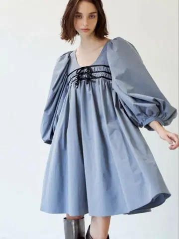 라벨에튀드 J1U 벌룬 소매 원피스