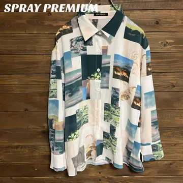 [ SPRY PREMIUM ] 포토 프린트 긴팔 셔츠 올 패턴 F