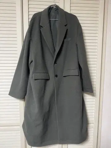 ENDER PRODUCTS/니트 멜톤 오버 사이즈 롱 체스터 코트