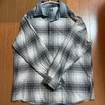 그레이 계열 체크 긴팔 플란넬 셔츠 XXL