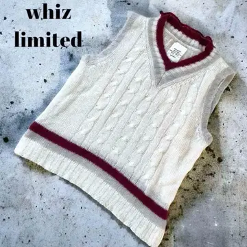 WHIZ LIMITED 케이블 니트 베스트 울 모헤어 L 사이즈