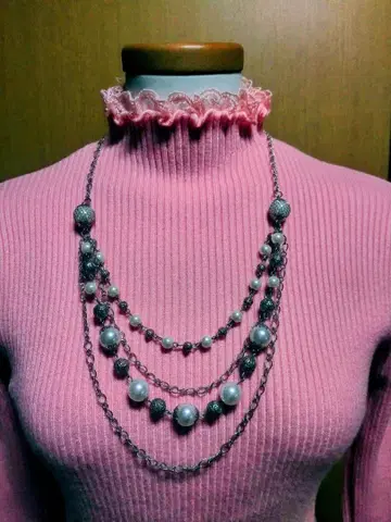 엘레강트한 펄 목걸이 4연