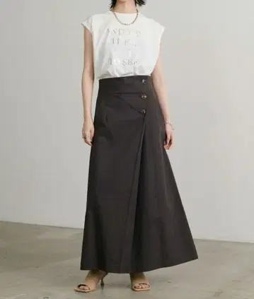 택 포함 새상품 LARUTA 하이웨스트 아지메 턱 스커트