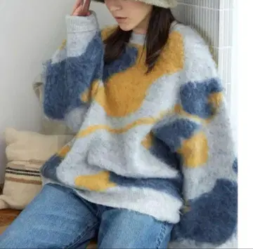 ungrid 샤기 자카드 니트