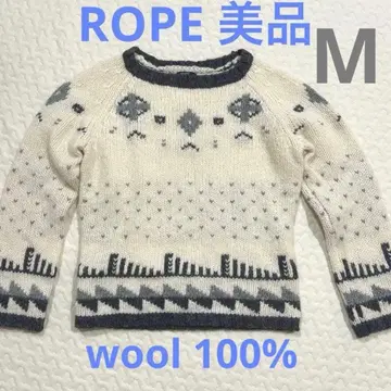 [ ROPE ] 로페 여성용 니트 M 페어아일 울 100% 새상품급