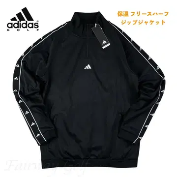 [ XL ] 가을/겨울 아디다스 골프 보온 플리스 하프 지퍼 자켓 블랙