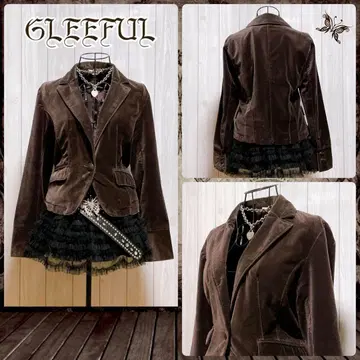 벨로아 테일러드 자켓 브라운 헤이세이 갸루 y2k 다크코어 모리걸 한국