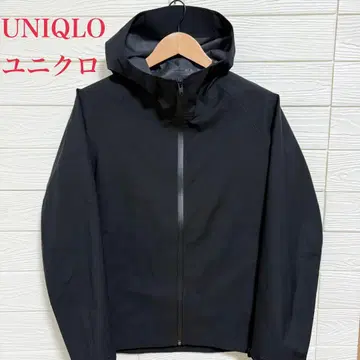 유니클로 블록 테크 후드티 블랙 M 사이즈