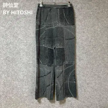 시선당 BY HITOSHI 패치워크 디자인 그레이 데님 팬츠