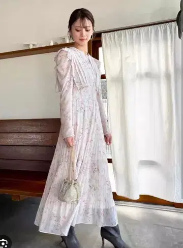 SNIDEL 허리 셔링 플리츠 원피스 믹스 S