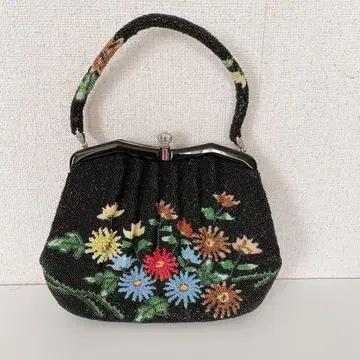 전체 비즈 자수 핸드백 가마구치 레트로 일본 의류 양장 겸용