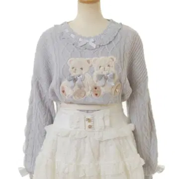 LIZ LISA Twin Bears 니트탑 블루