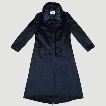 J White 캐시미어 100% 롱 코트 여성용 블랙 사이즈 11