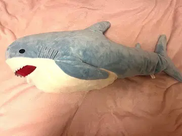 꽉 문 BIG 상어 샤크 봉제 인형 스카이블루