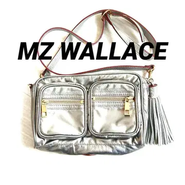 MZWALLACE 실버 숄더백 메탈릭