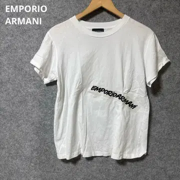 EMPORIO ARMANI 화이트 반팔 티셔츠