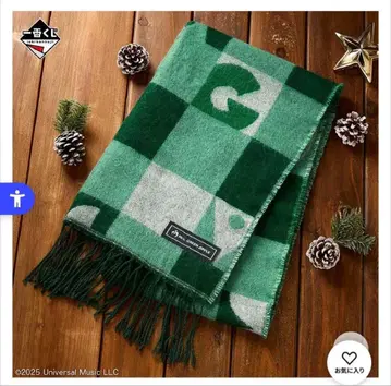 유니버셜 뮤직 체크 무늬 머플러