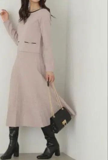 프로포션 바디 드레싱 니트 셋업 그레이지 계열 가을/겨울