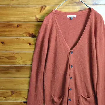 가디건 남녀 공용 브라운 레이온 더블 포켓 L 구제 의류