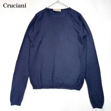 [ 현행 ] 크루치아니 니트 캐시미어 실크 크루넥 리브 42 다크 네이비