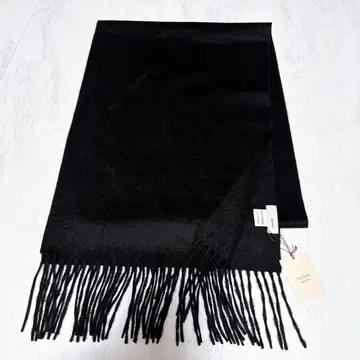 택 포함 미사용! Vita Natur 캐시미어 100% 머플러 블랙