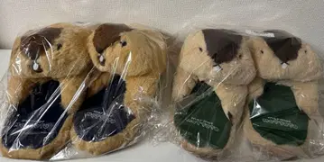 마모트의 더욱더 껴안는 봉제 인형 슬리퍼 2종 세트