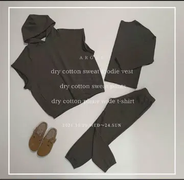 다크 브라운 드라이 코튼 맨투맨 세트