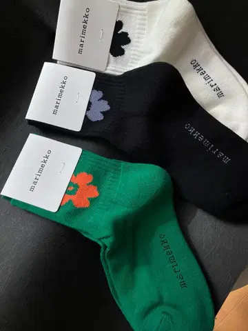 새상품 marimekko 마리메꼬 우니코 패턴 3족 세트 여성 양말