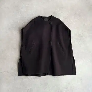 NOBLE MTR 리버 판초 베스트 브라운 2022AW 노블 캐시미어