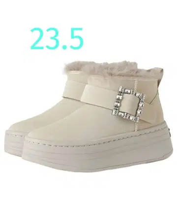 플러스 다이애나 23.5 [경량] 통굽 에코 퍼 부츠 새상품 베이지