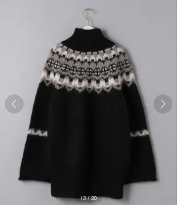 바토너 BATONER 블랙 모헤어 노르딕 터틀넥