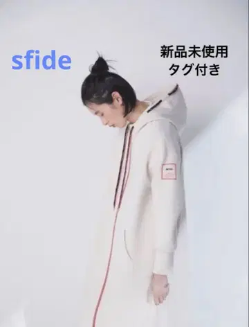 [택 포함 미사용 새상품] sfide 스피데 후드 부착 롱 후드티
