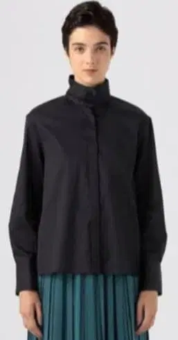 Tomorrowland(Des Pres) 스트레치 새틴 하이넥 셔츠