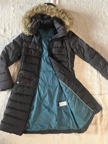 타미힐피거 롱 다운 코트 퍼 블랙 M