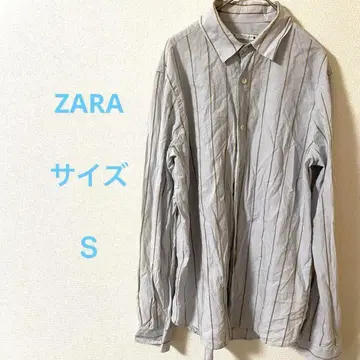 ZARA 자라 그레이 스트라이프 긴팔 셔츠