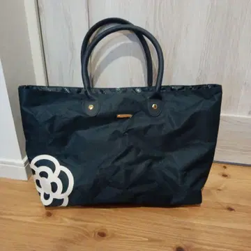 미사용품 CLATHAS 클레이 사스 네이비 까멜리아 모티브 토트백