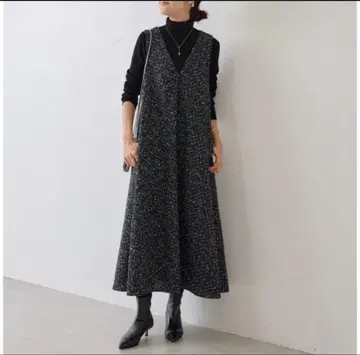 BEARDSLEY 트위드 플레어 원피스 0 사이즈 새상품급 비어즐리