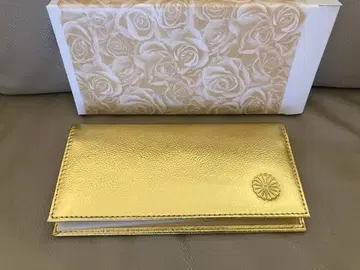 황궁 국화 문양 장지갑 골드 가죽