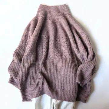 Lepus 알파카 100% 하이넥 니트 스웨터