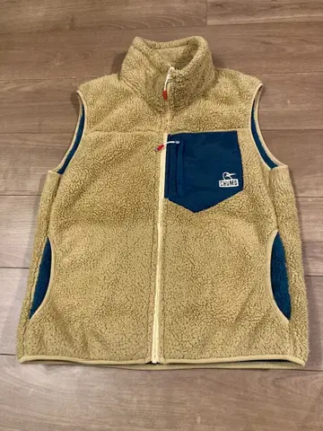 CHUMS 보아 베스트 S 사이즈 베이지/그린